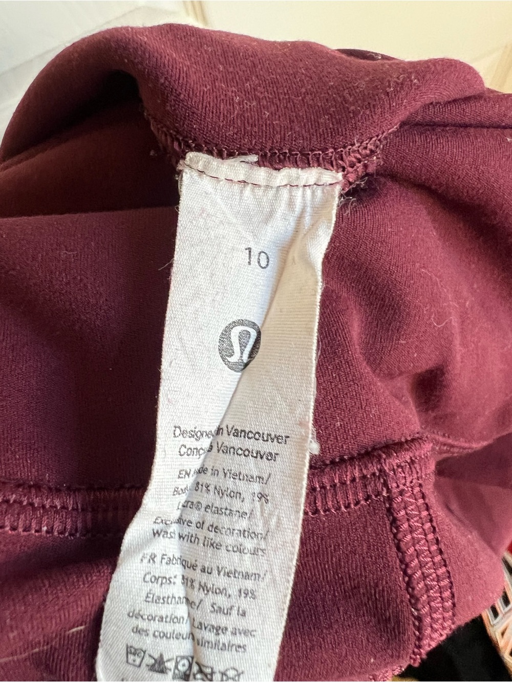 Lululemon Align High Rise Leggings Size 10 Burgundy Wine Red Yoga Pants - Picture 6 of 6